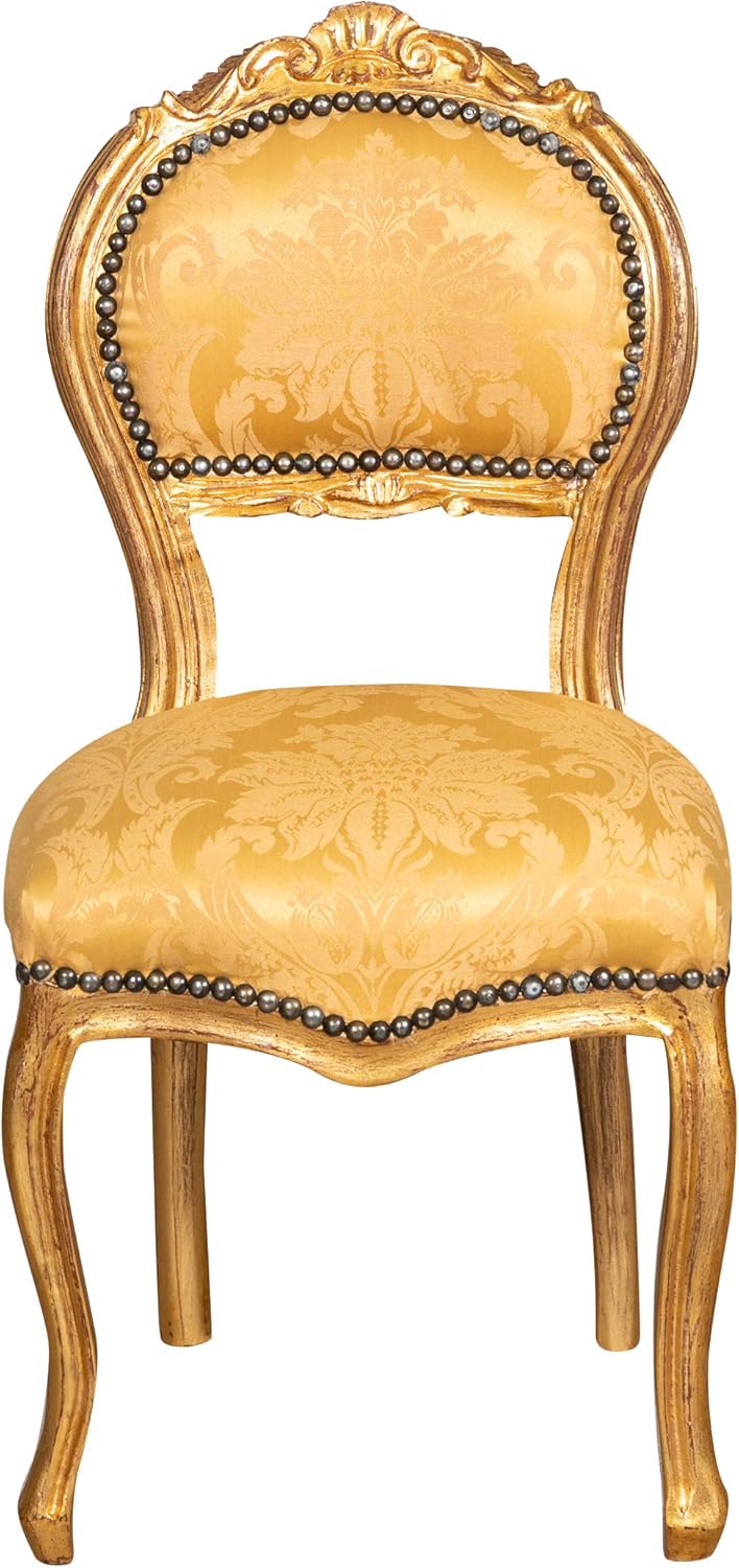 Biscottini Barock Stuhl 90x45x42 cm | Esszimmerstuhl Handwerklich | Barock Möbel für Schlaf- und Wohnzimmer