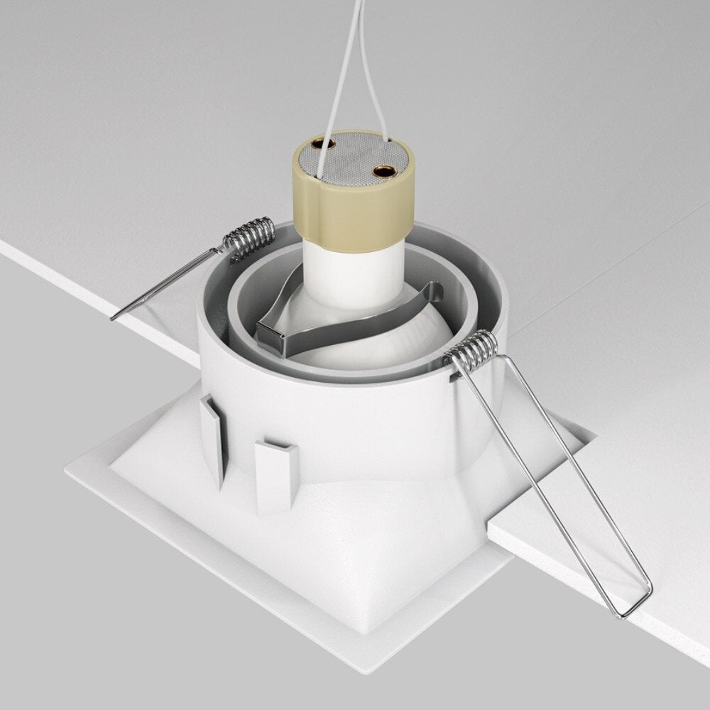 Dot inbouwplafondlamp in wit, GU10, vierkant, 90mm, IP20