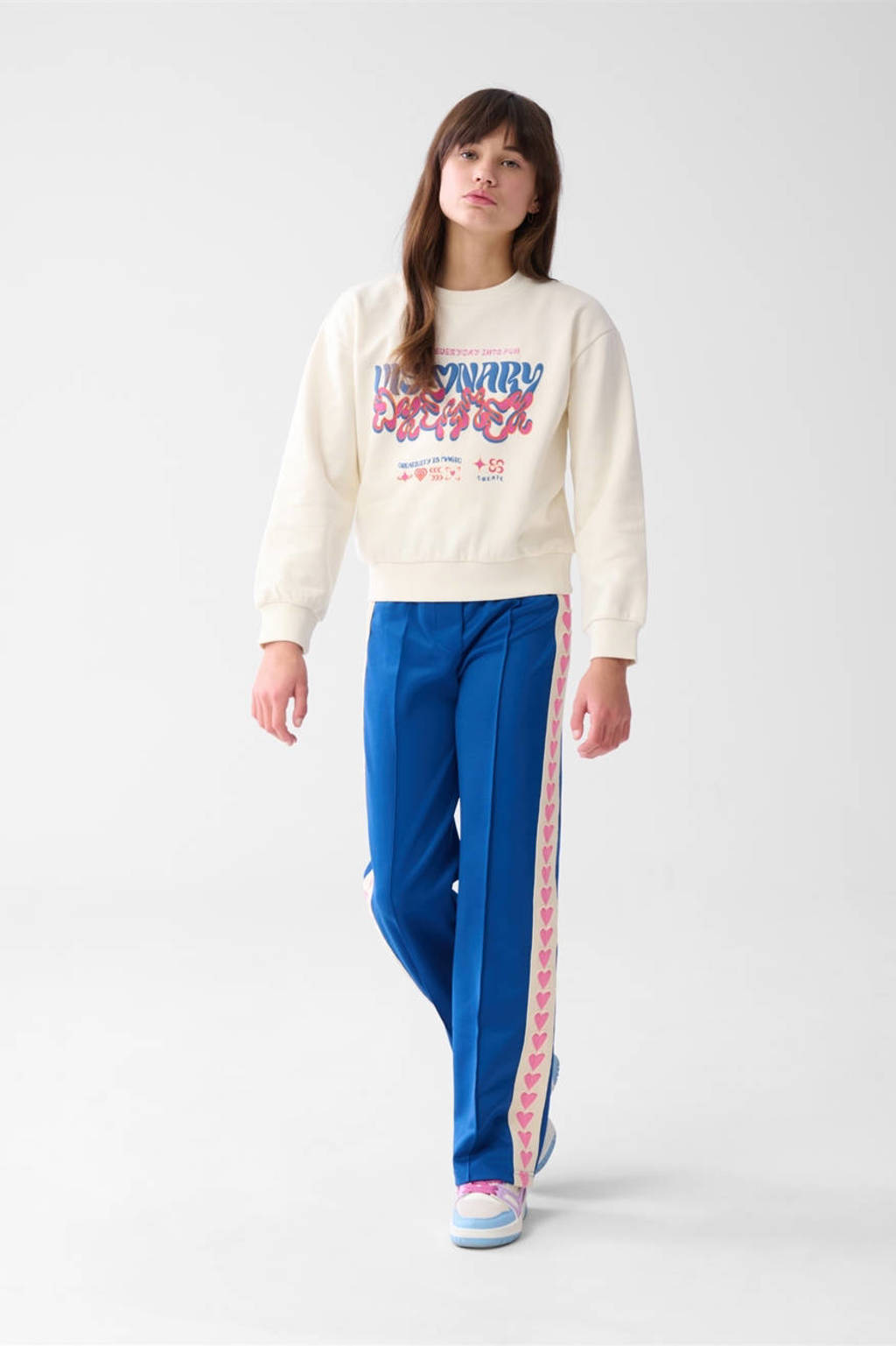 Shoeby straight sweatpant blauw