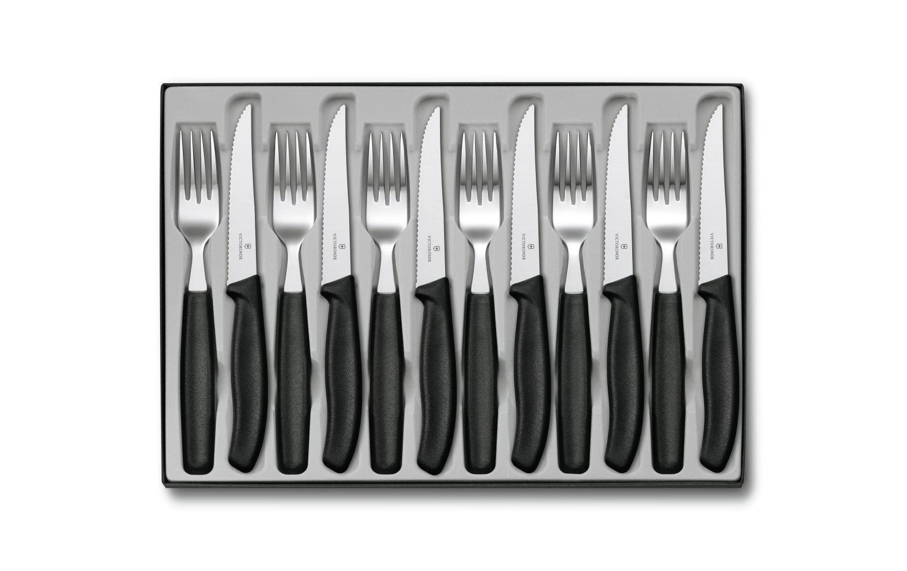 Besteck-Set Swiss Classic 12-teilig, Schwarz/SilberMesser und Gabeln für 6 Personen