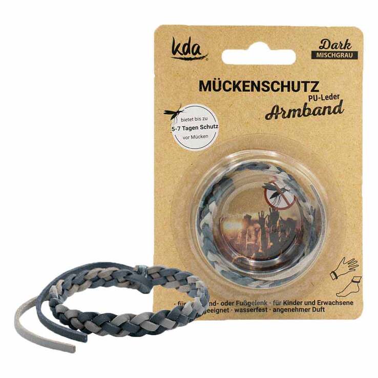 Mückenschutz Armband PU-Leder mischgrau KDA, 1 St