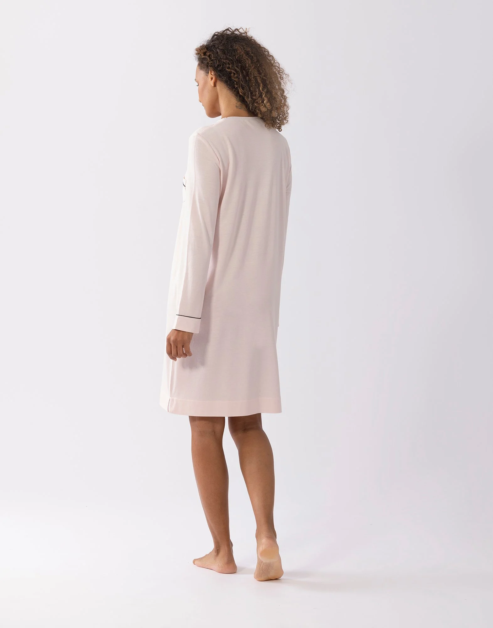 INTEMP A01 - Chemise de nuit en coton modal | Rose