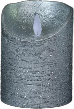 Anna's Collection LED stompkaars met timer zilver D 7,5 H 10 cm
