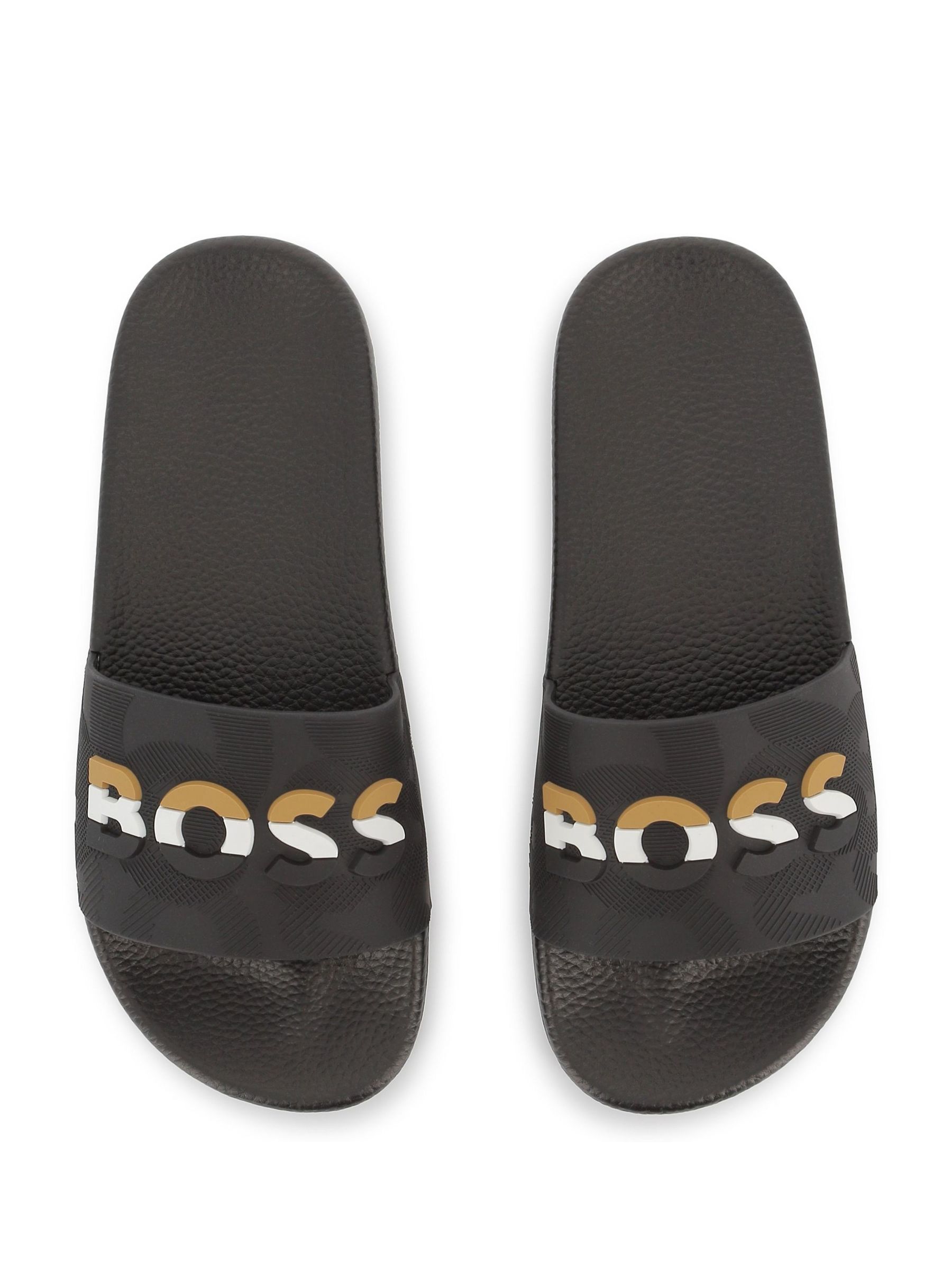 BOSS Logo Slippers met klittenbandsluiting