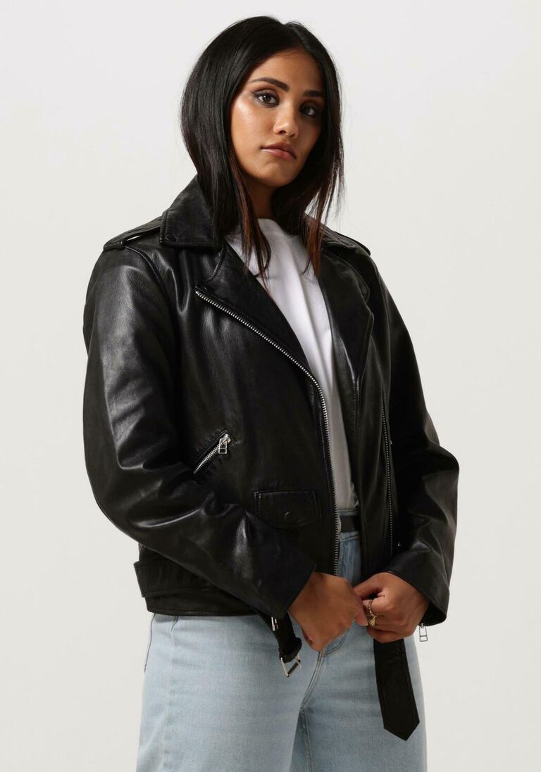 CATWALK JUNKIE zwarte catwalk junkie leren jas jk biker babe