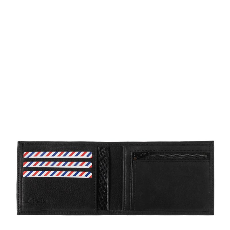 Portefeuille Italien Arthur en cuir Marin-Nubuck Noir c'est Noir