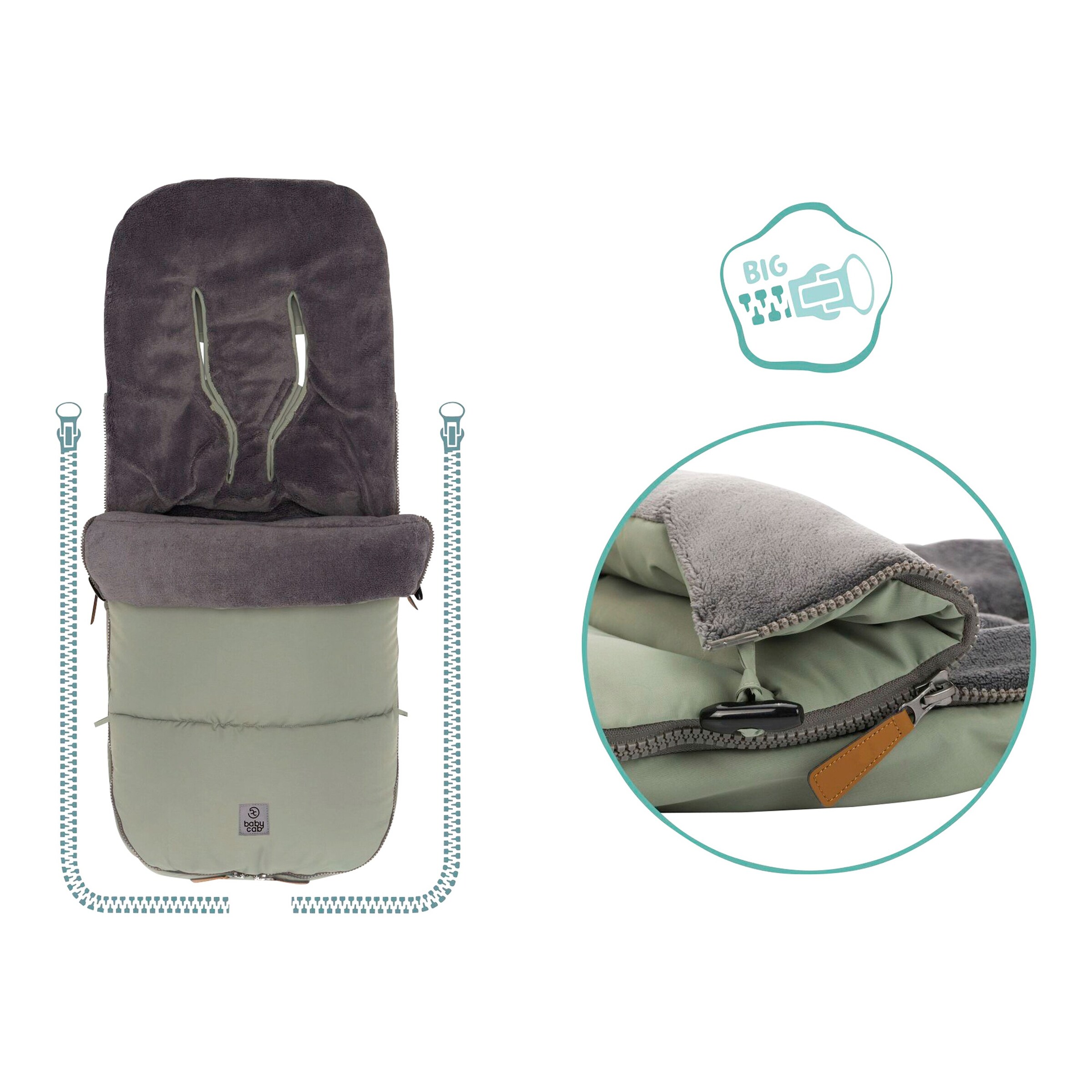 babycab Winterfußsack Kemi für Kinderwagen, Buggy salbei