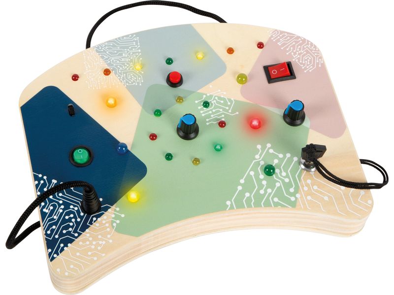 small foot Motorikbrett LED Licht und Schalter Elektronisches Lernspielzeug zur Förderung von Neugier und Motorik