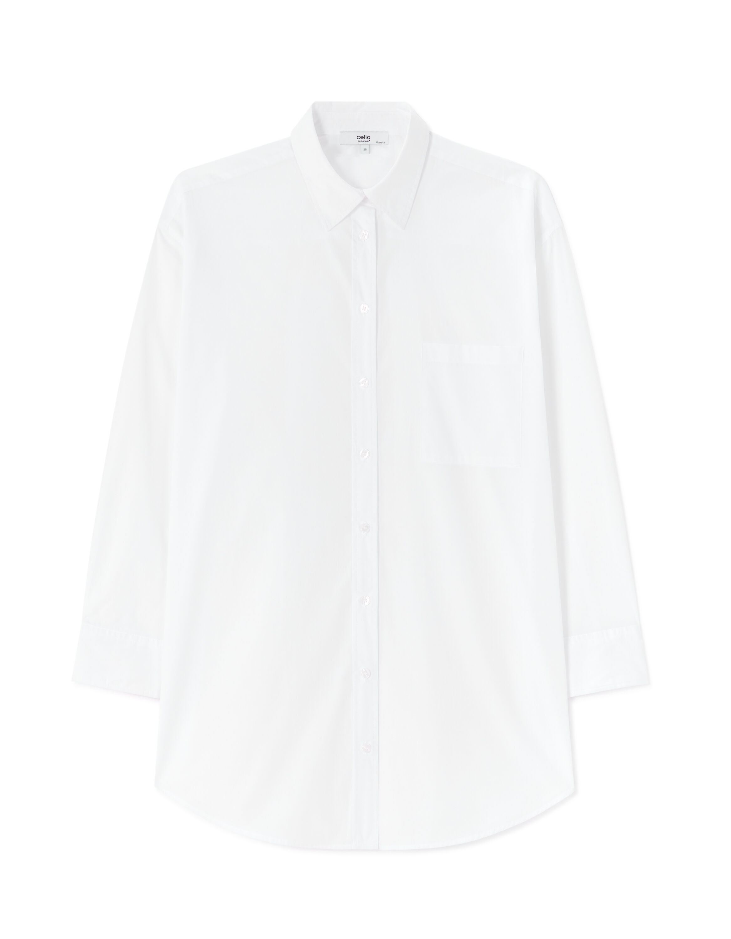Chemise oversize 100% coton - blanc