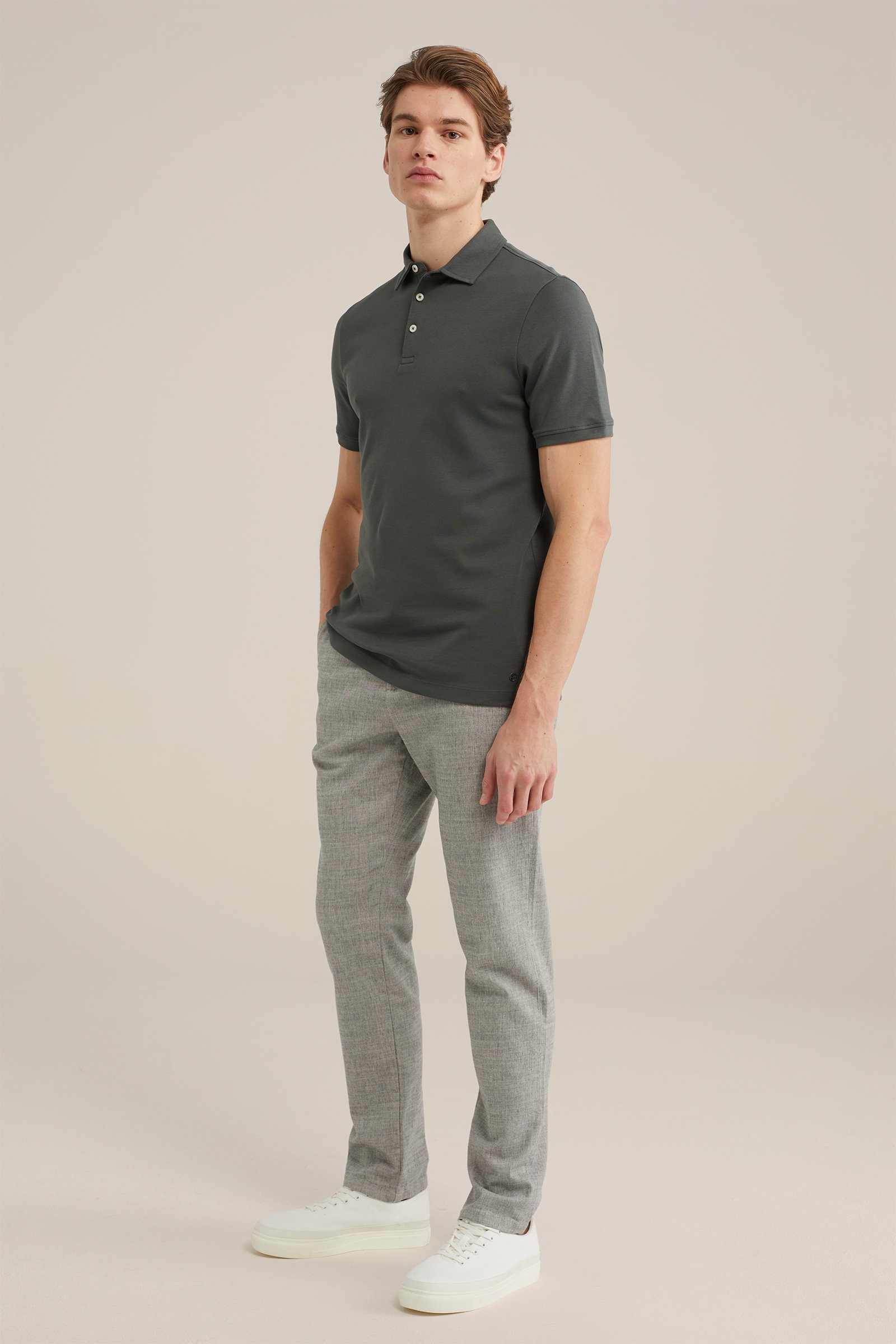 ultra soft polo WE Fashion Grijsgroen