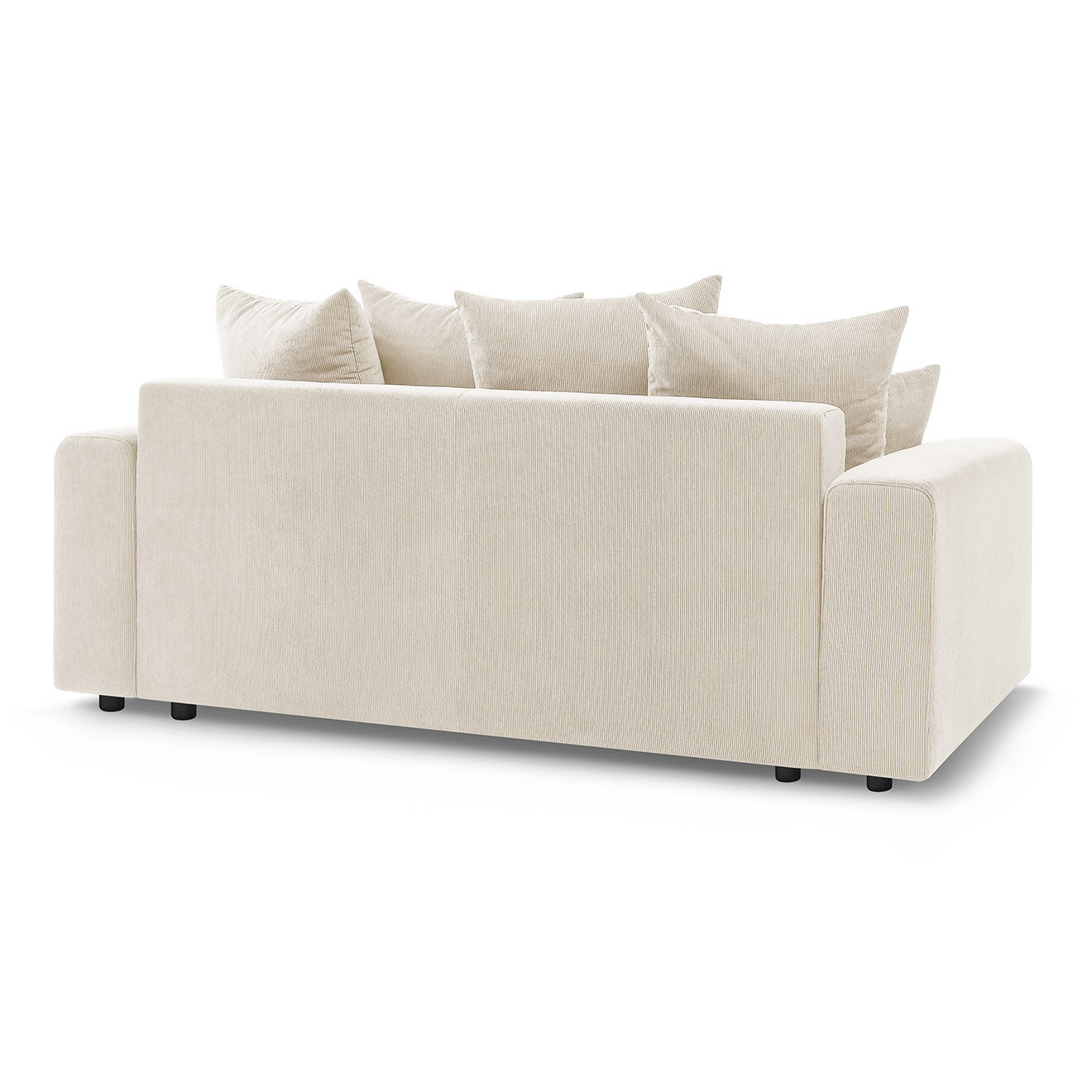 Bobochic Canapé droit fixe 2 places envy velours côtelé beige - 210x100x95 cm