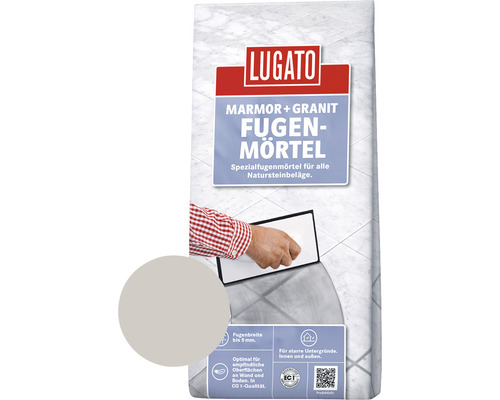 Lugato voegmiddel marmer + graniet granietgrijs 5 kg
