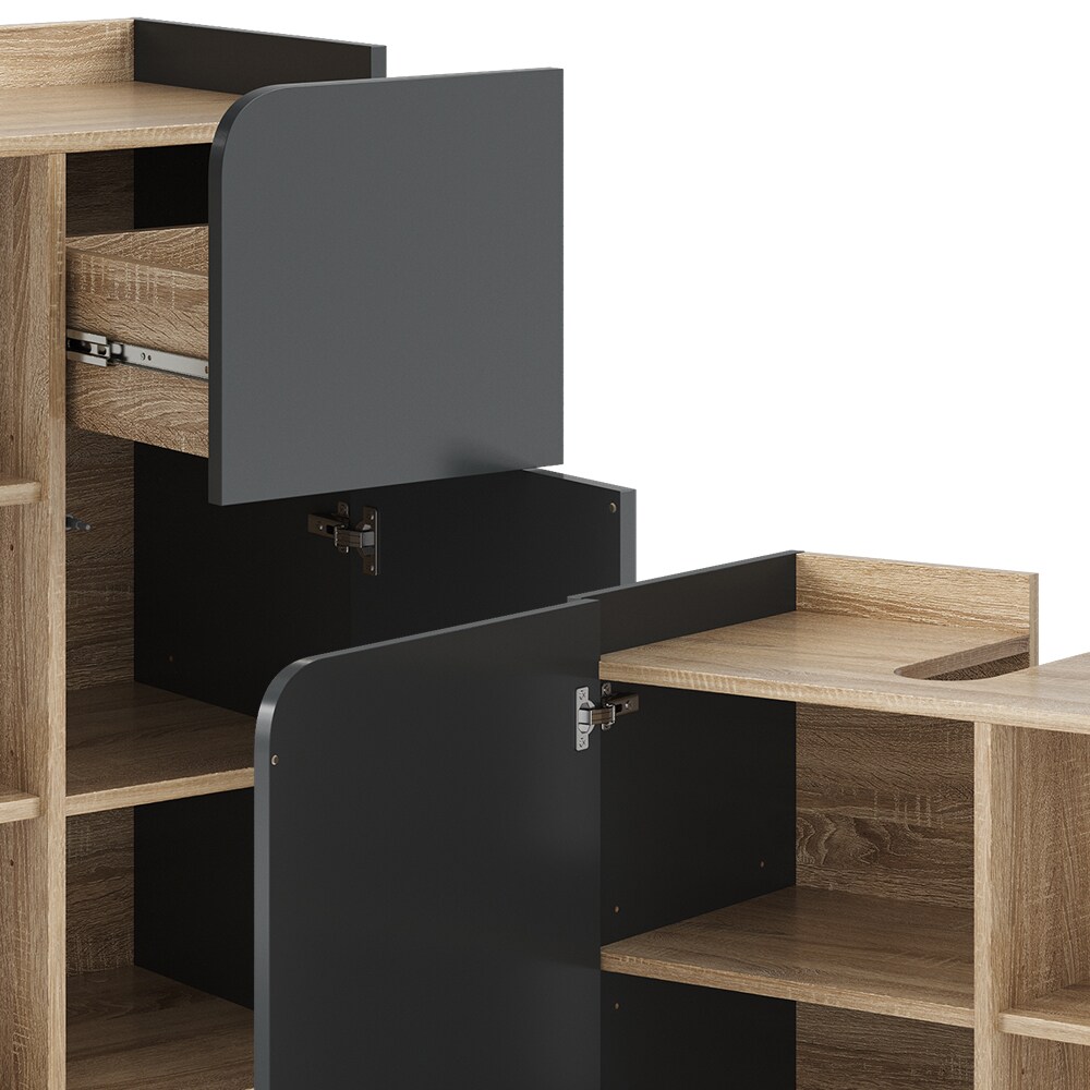 Vicco Badmöbel-Set Karen Sonoma Anthrazit 5 Teile