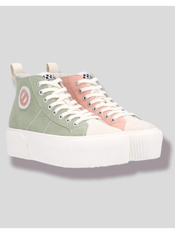 No Name - IRON MID Soft Canvas Bambou/Salmon