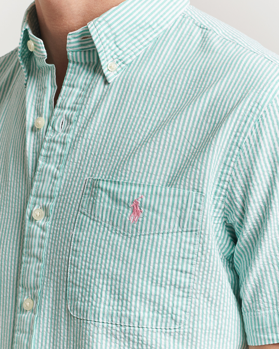 Polo Ralph Lauren Seersucker Short Sleeve Striped Shirt Green/White