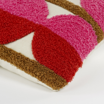 Kussen tufted roze - l35xb25xh10cm