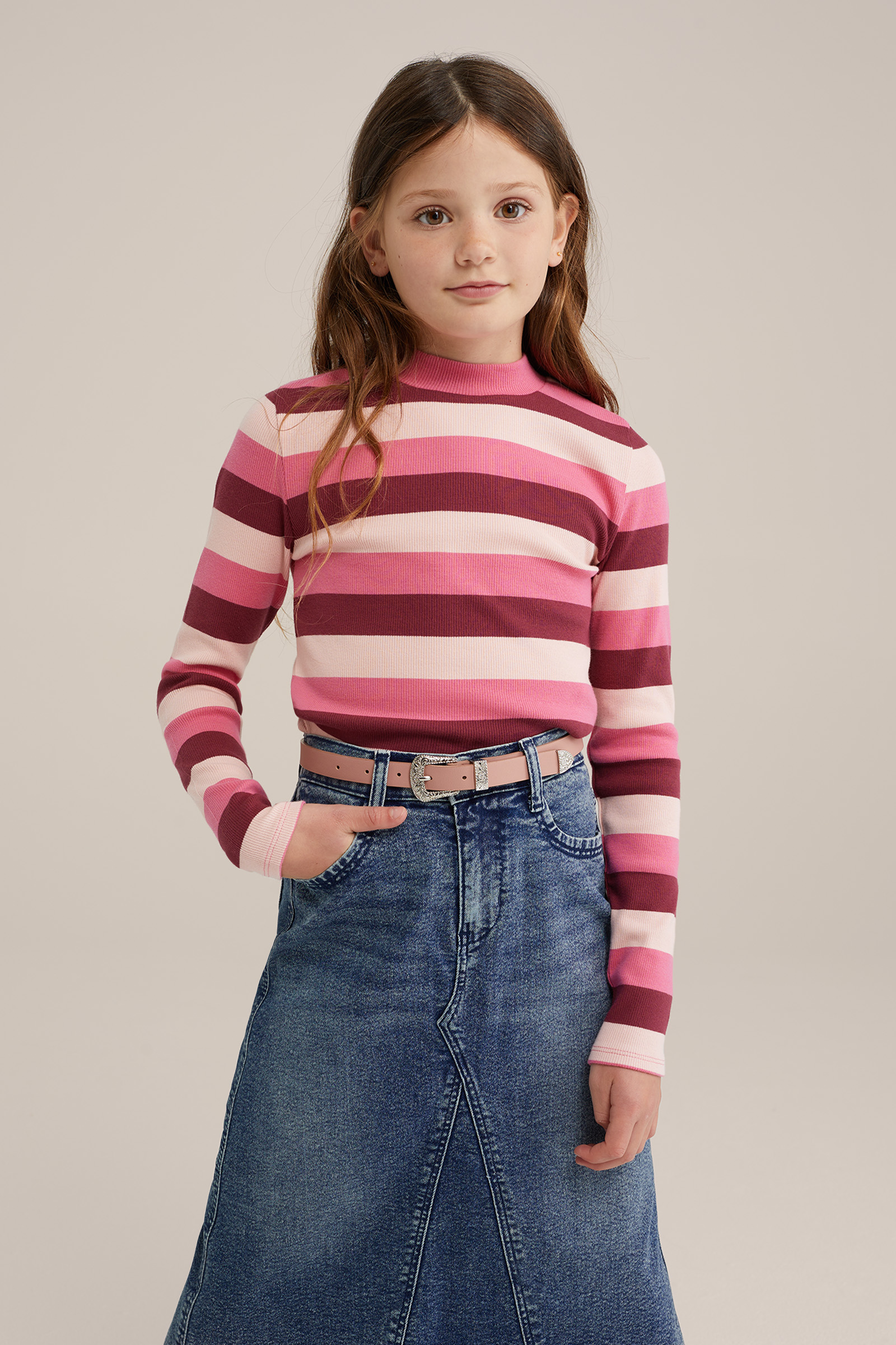 Meisjes T-shirt met dessin WE Fashion Felroze