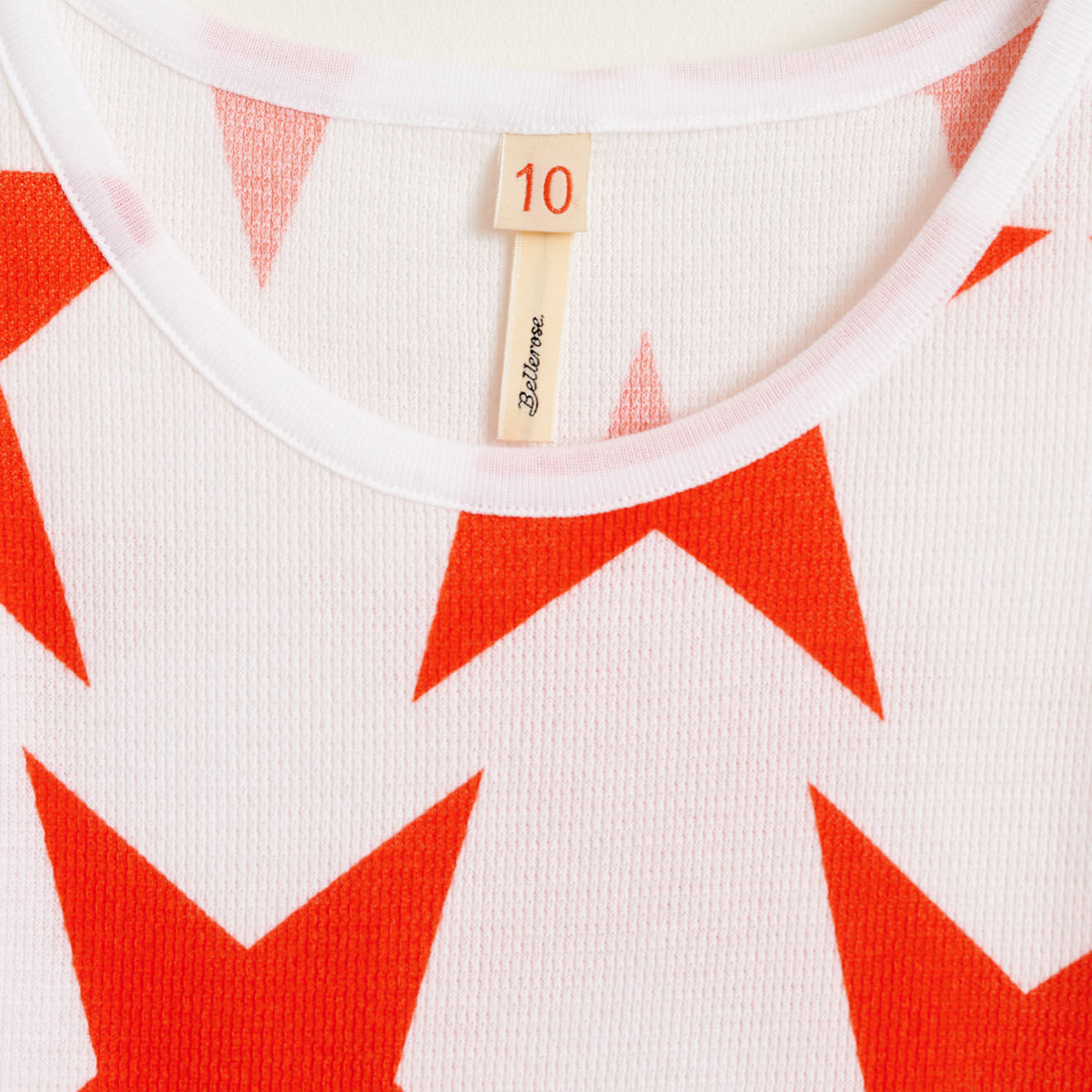 Bellerose Débardeur Gramy en Coton nid d'abeille étoiles blanc/orange