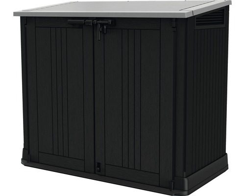 Keter Store-it-out Prime tuingereedschapskist/bak opbergkast inclusief gasveren, 132 x 71,5 x 113,5 cm, zwartgrijs