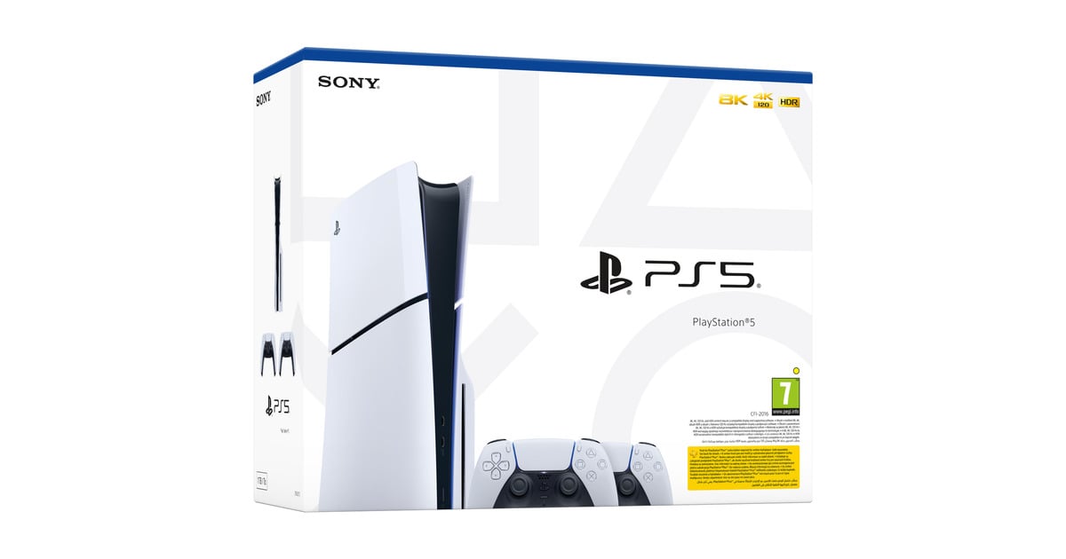 SonyPlayStation 5 Slim 1 TB + 2 controllers spelconsole