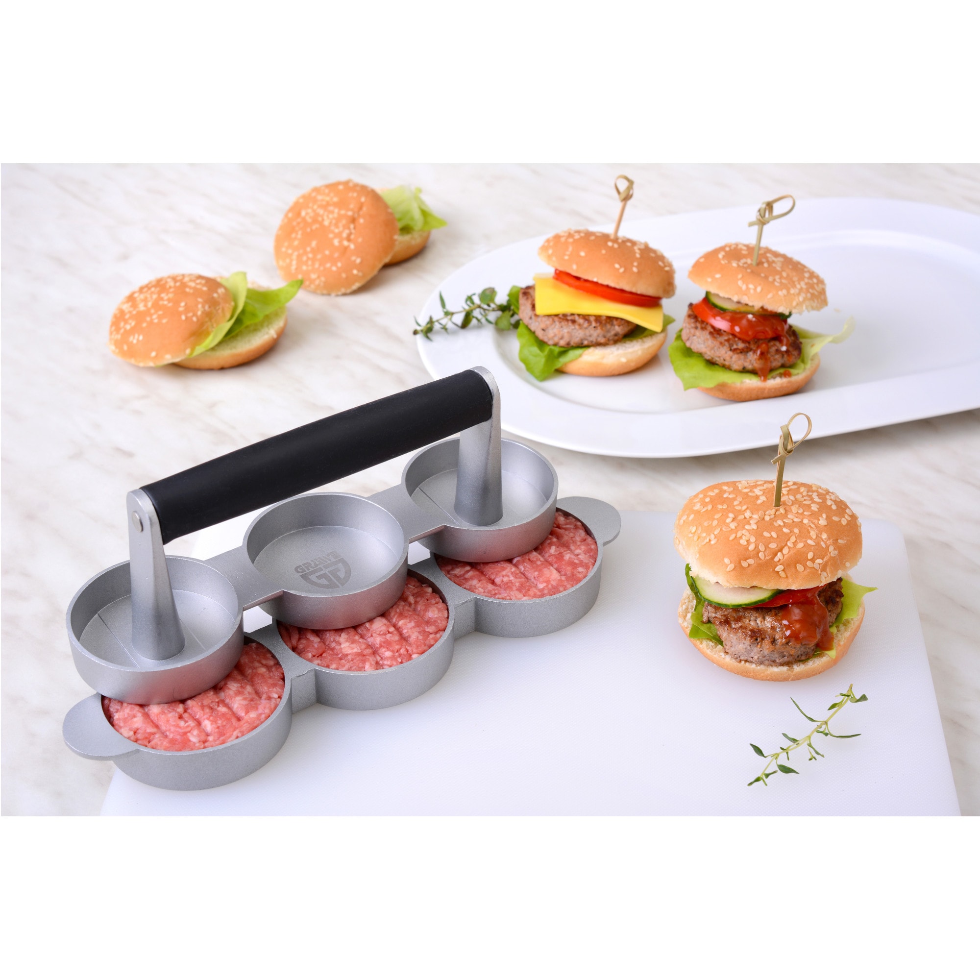 GRÄWE 3er Hamburgerpresse