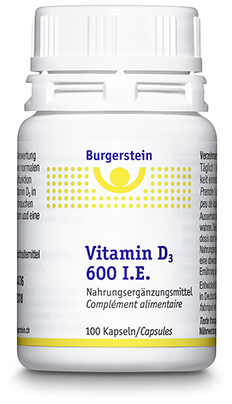 BURGERSTEIN Vitamin D3 600 IE<br>100 Stück, Hartkapsel