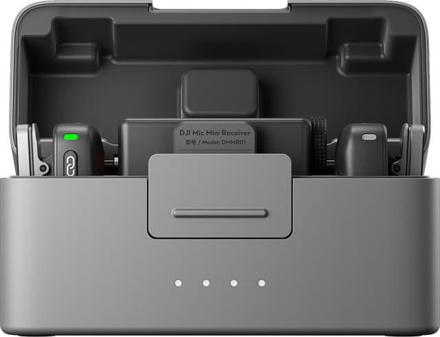 DJI Mic Mini lavalier mikrofonsæt med modtager og opladningsetui