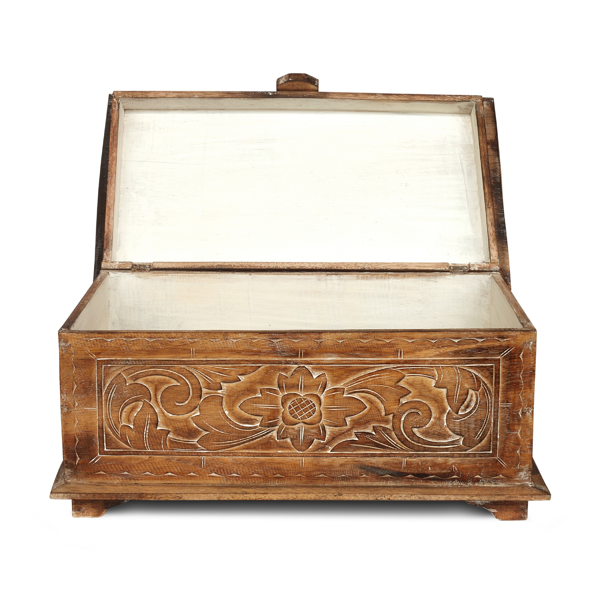 3er-Set Truhe mit Blumenmotiv, aus Albesiaholz von fischer's lagerhaus