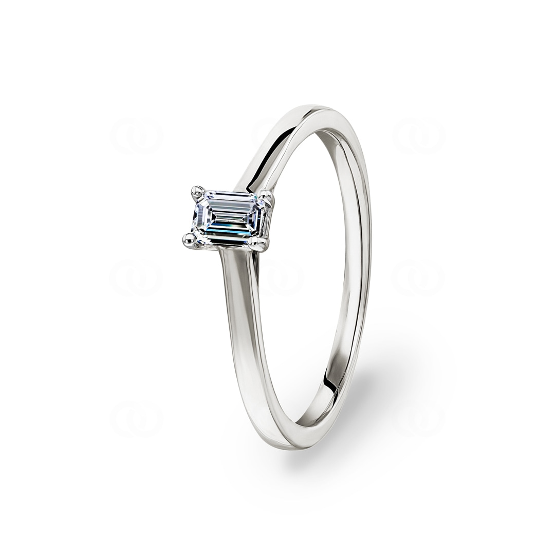 0.25ct Emerald Solitärring 750/18 K Weissgold