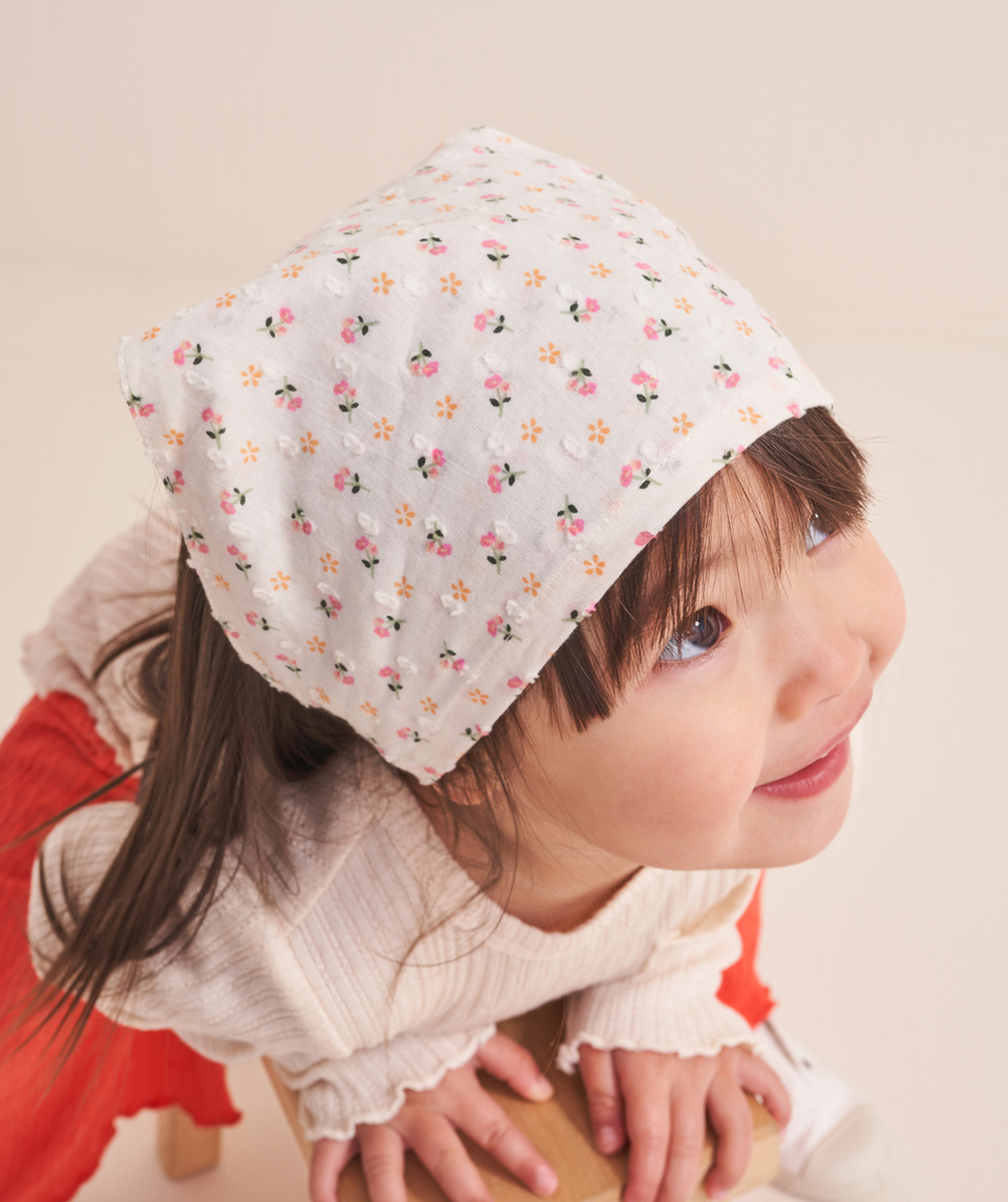 FICHU BÉBÉ FILLE EN COTON IMPRIMÉ FLEURI
