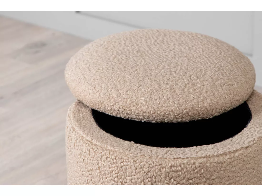 Pouf Coffre Tissu Bouclette 