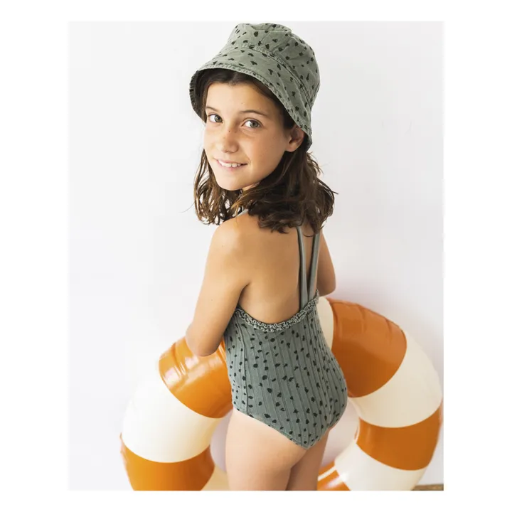 Búho Maillot de Bain 1 Pièce Coton Bio Animal | Vert kaki