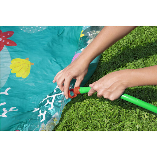 Tapete para piscina Bestway Water Jet, 165 cm, estampa azul marinho.