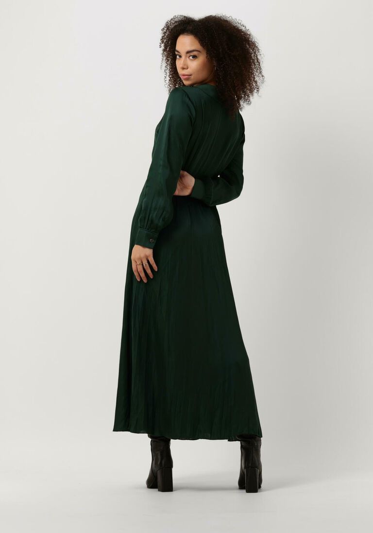 SCOTCH & SODA groene scotch & soda maxi jurk long sleeved pleated maxi dress
