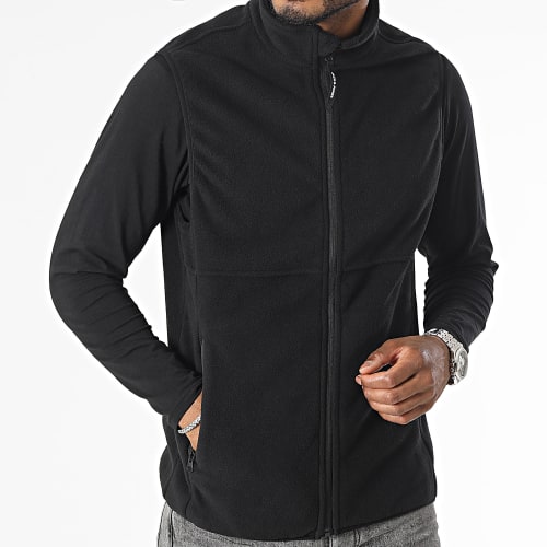 Veste Polaire Zippée Sans Manches Flame Fleece Noir