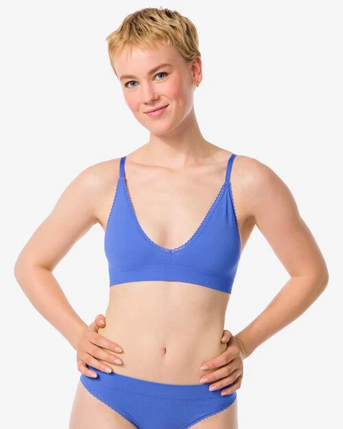 brassière sans couture bleu cobalt