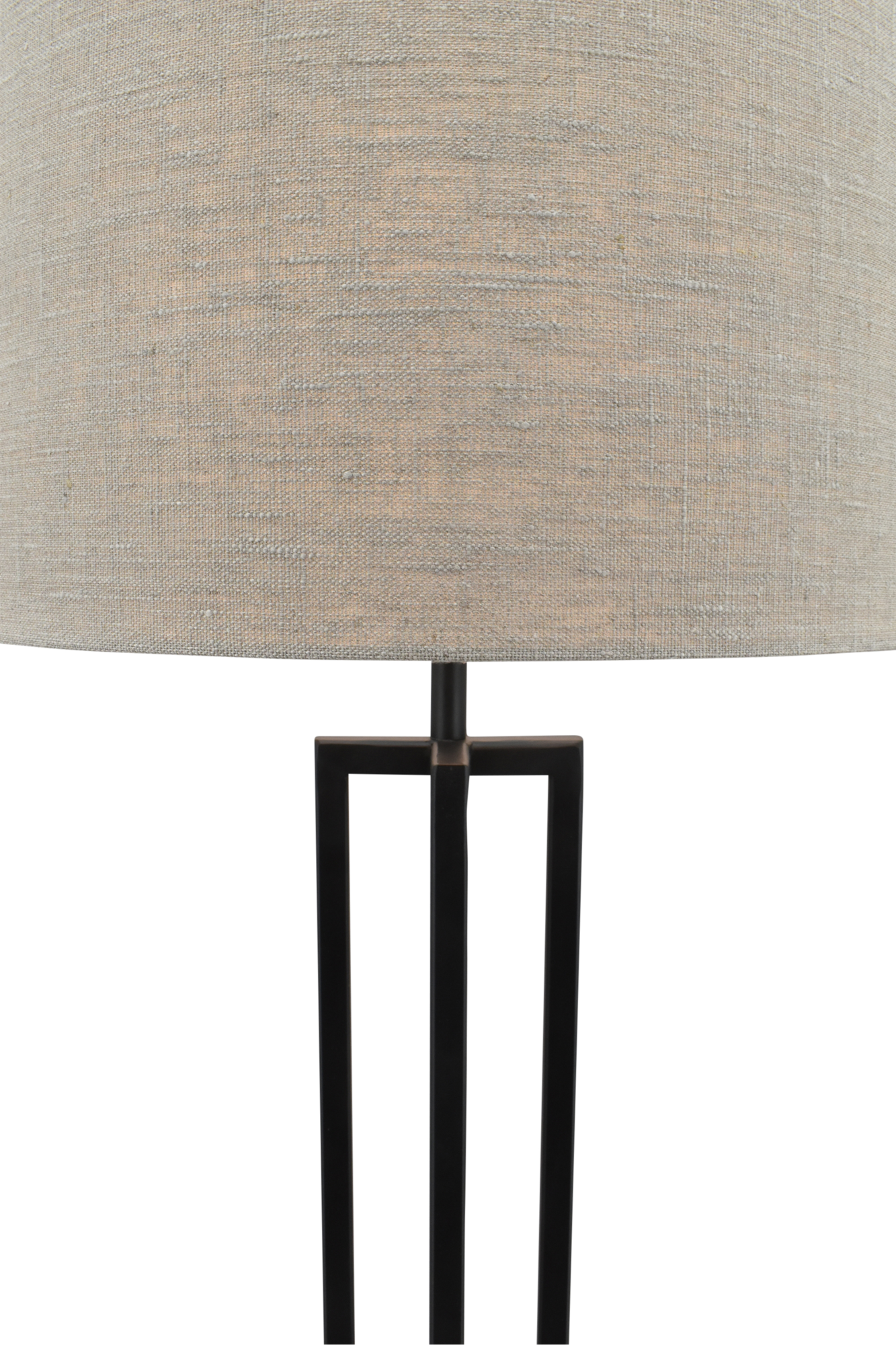 Tafellamp Roma zwart groot + kap Cilinder 35x35x22cm Linnen naturel