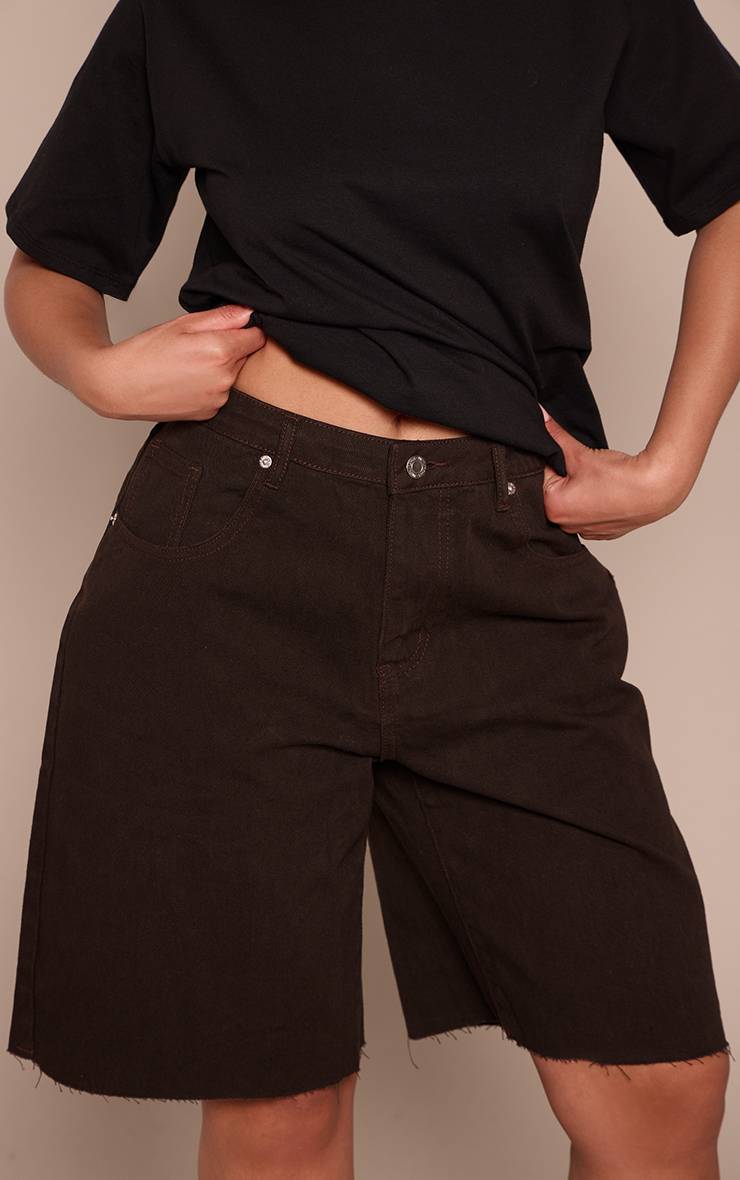 Chocolat Short En Jean Long Ajustable Taille Basse Shape