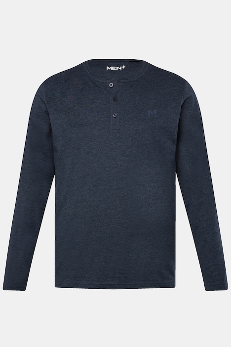 Men+ Henley, Basic, Langarm, Rundhals, bis 8 XL