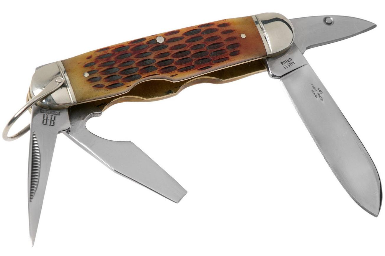 Rough Ryder Camp Knife Amber Bone RR533 slipjoint zakmes