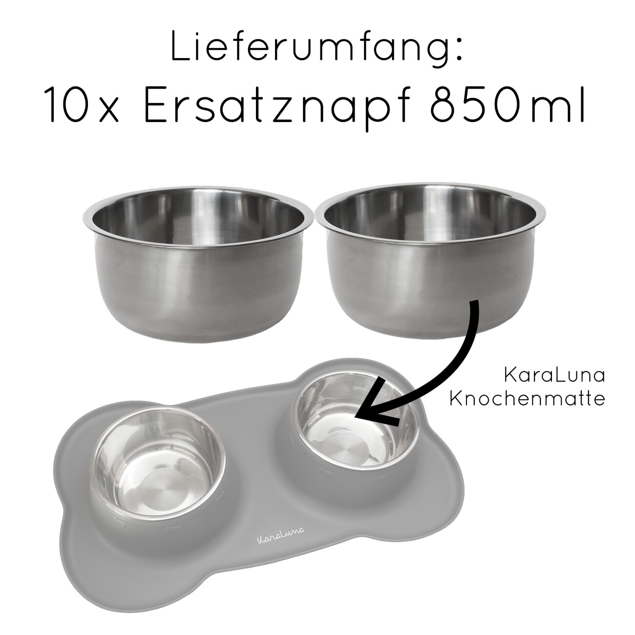 KaraLuna 10x 850 ml Ersatznapf