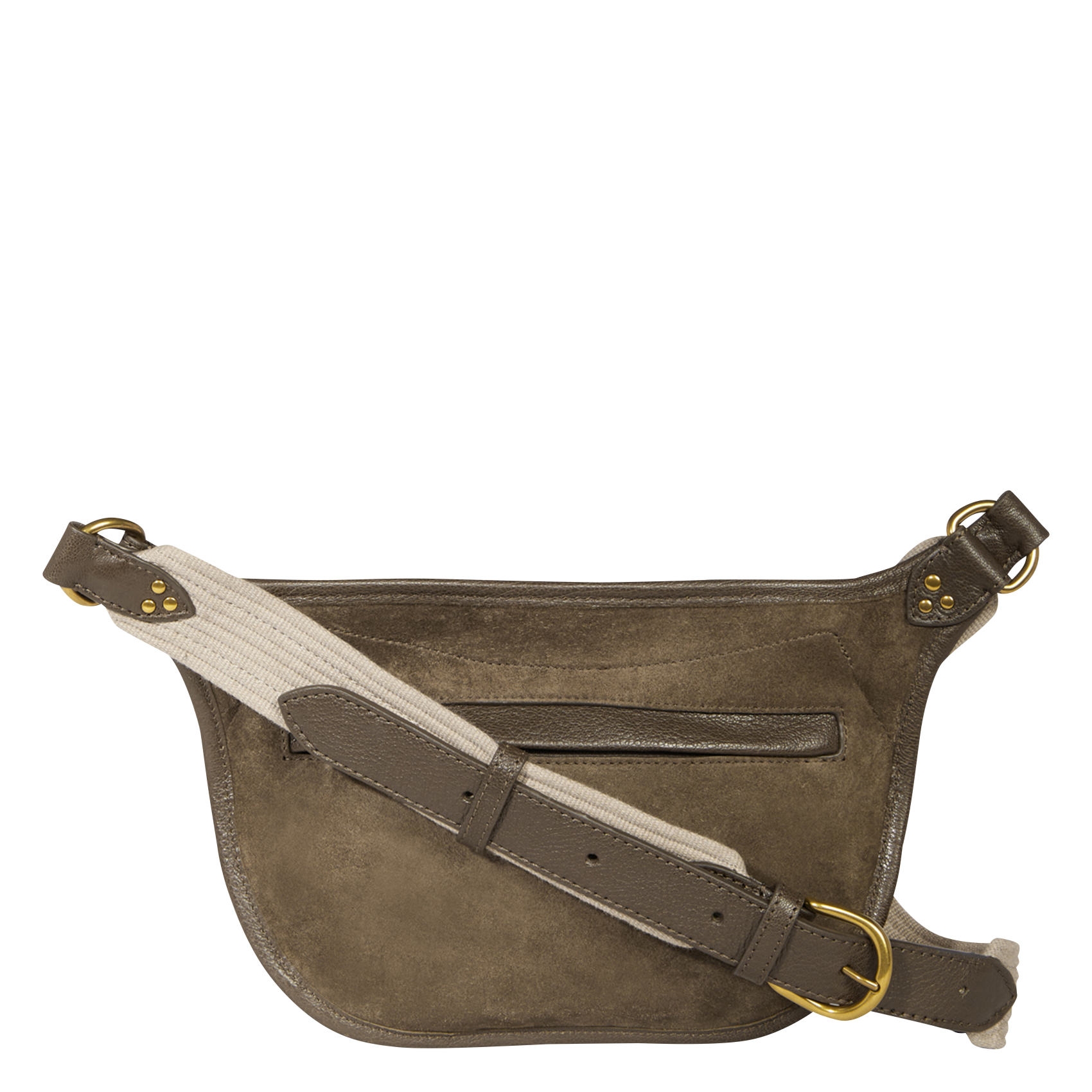 STAN BANANE - Sac banane en cuir velours | Kaki