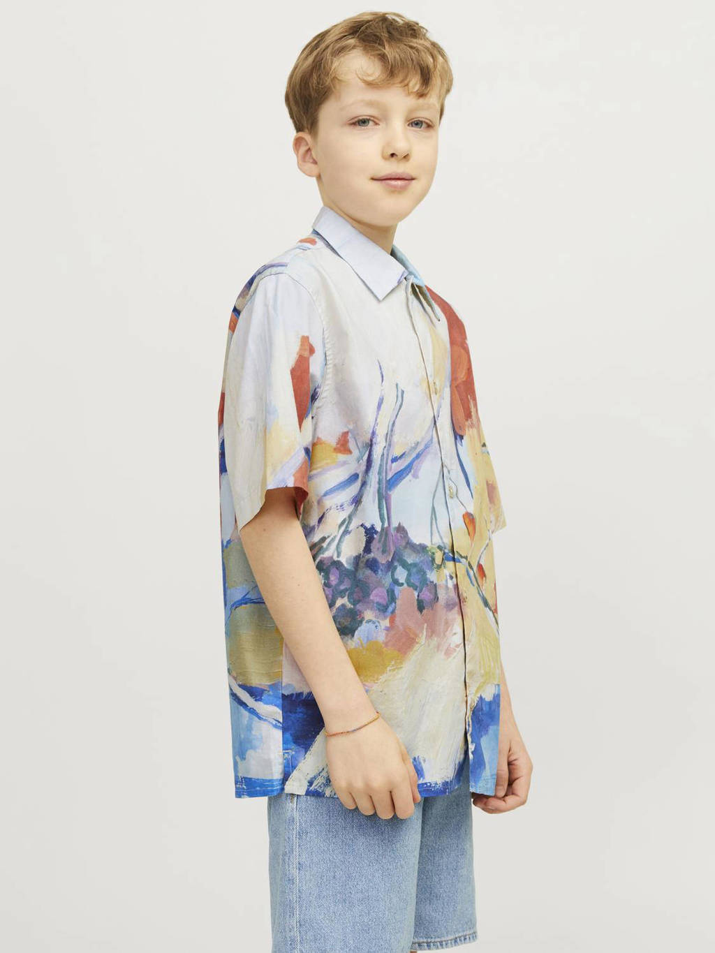 JACK & JONES overhemd JORLANDSCAPE met all over print blauw/multicolor
