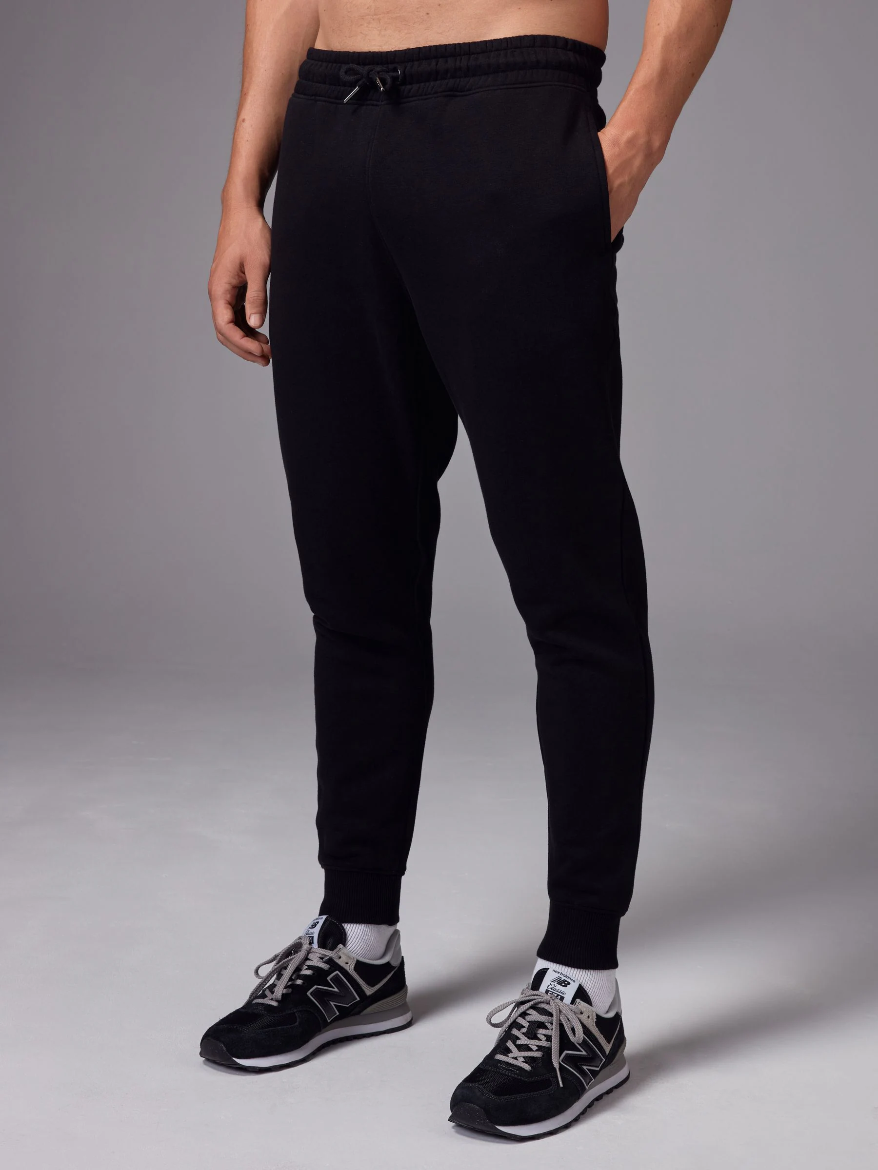 Zwart/grijs - Verpakking van 2 slim-fit jersey joggingbroeken met hoog katoengehalte