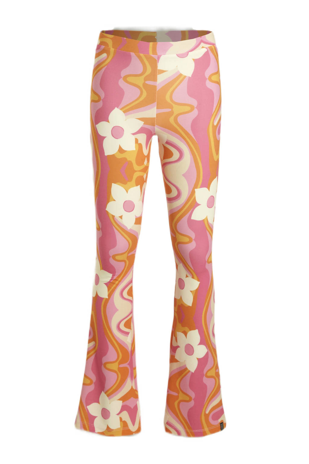 Cars flared broek MULTIA FLAIR met all over print roze/oranje/wit