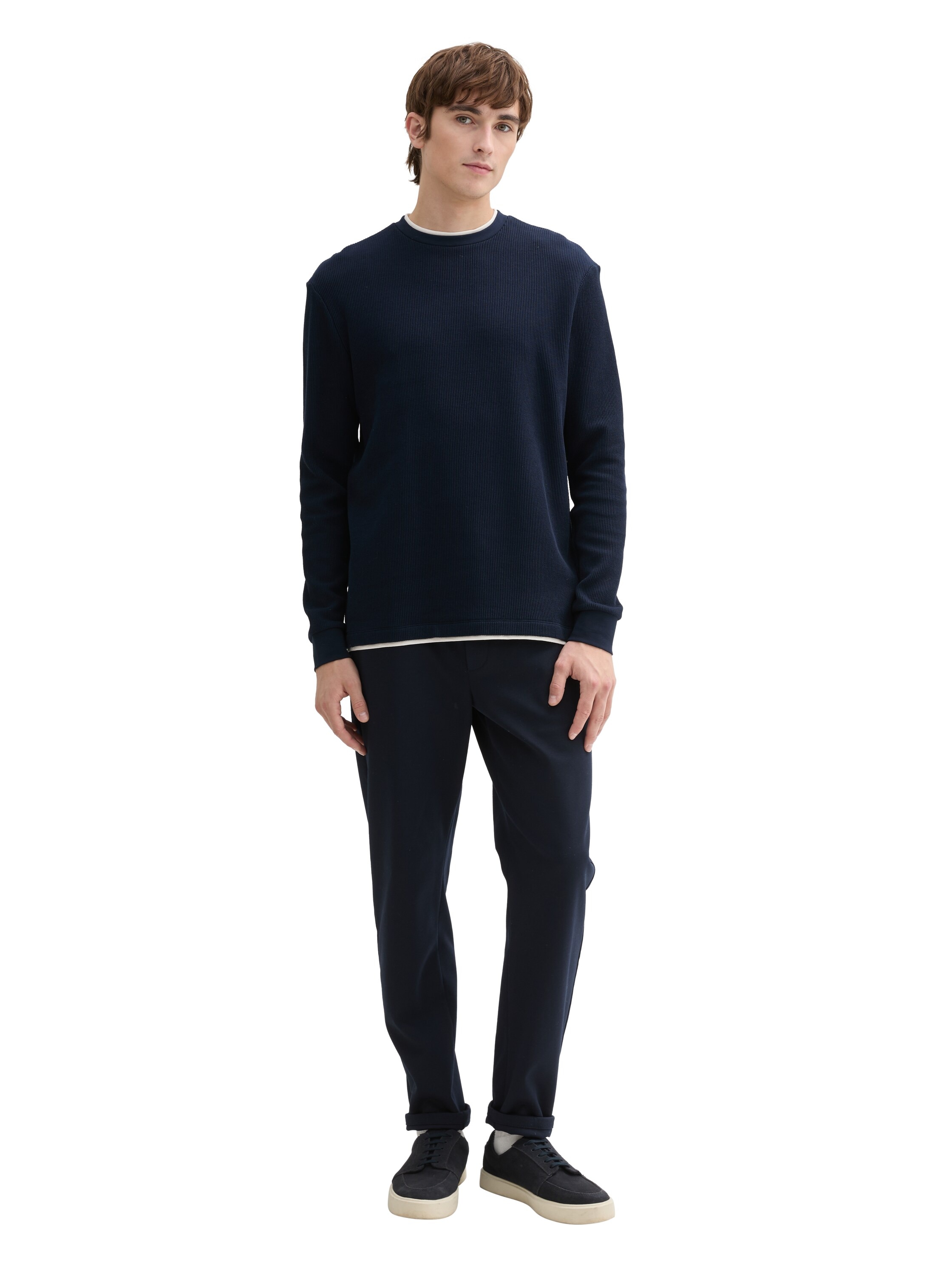 TOM TAILOR Denim 2-in-1-Langarmshirt , mit Rippstruktur