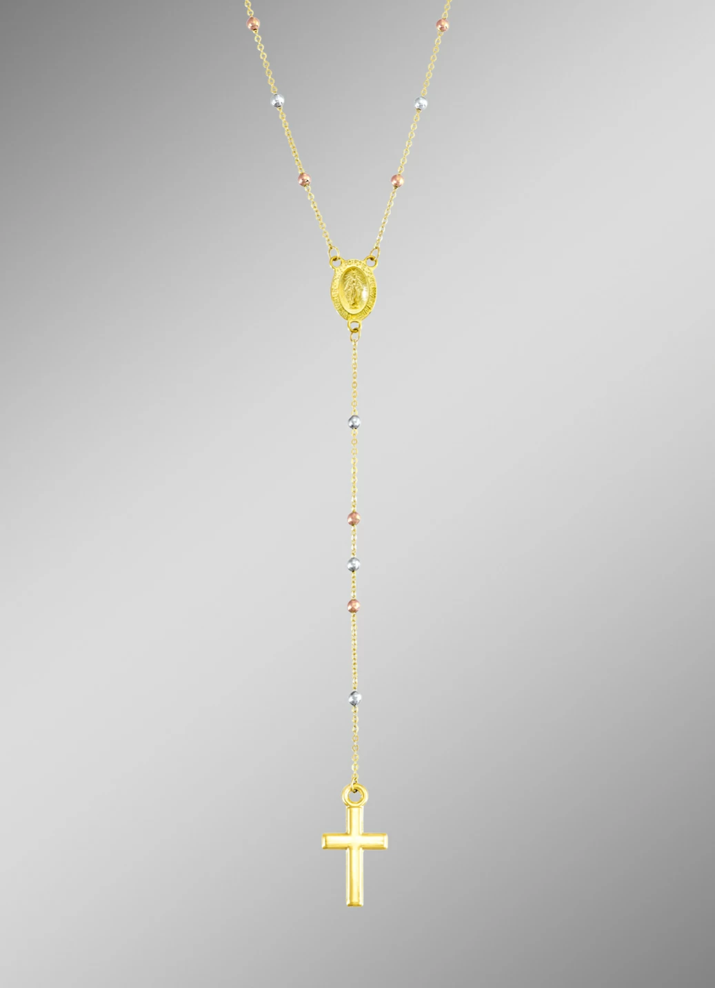 Kreuz-Halskette in Tricolor
