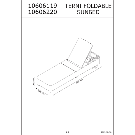 Terni foldbar solvogn - sort