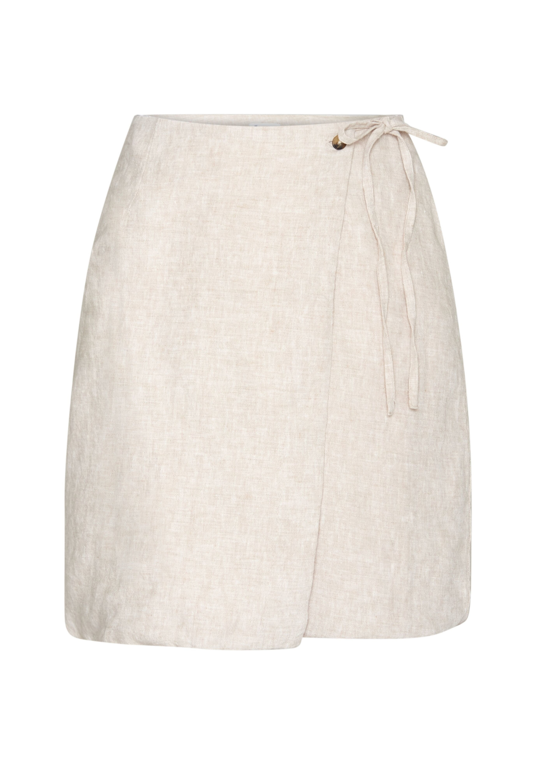 Knowledge Cotton Apparel Wickelrock Linen Wrap Short Skirt Light Feather Gray