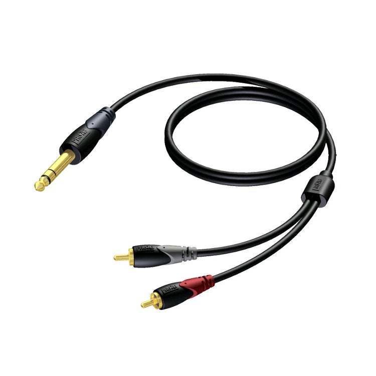 Procab CLA719 Classic 1x stereo jack - 2x RCA verloopkabel 1,5m